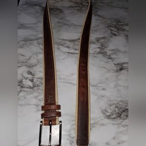 Men's brown leather belt 38